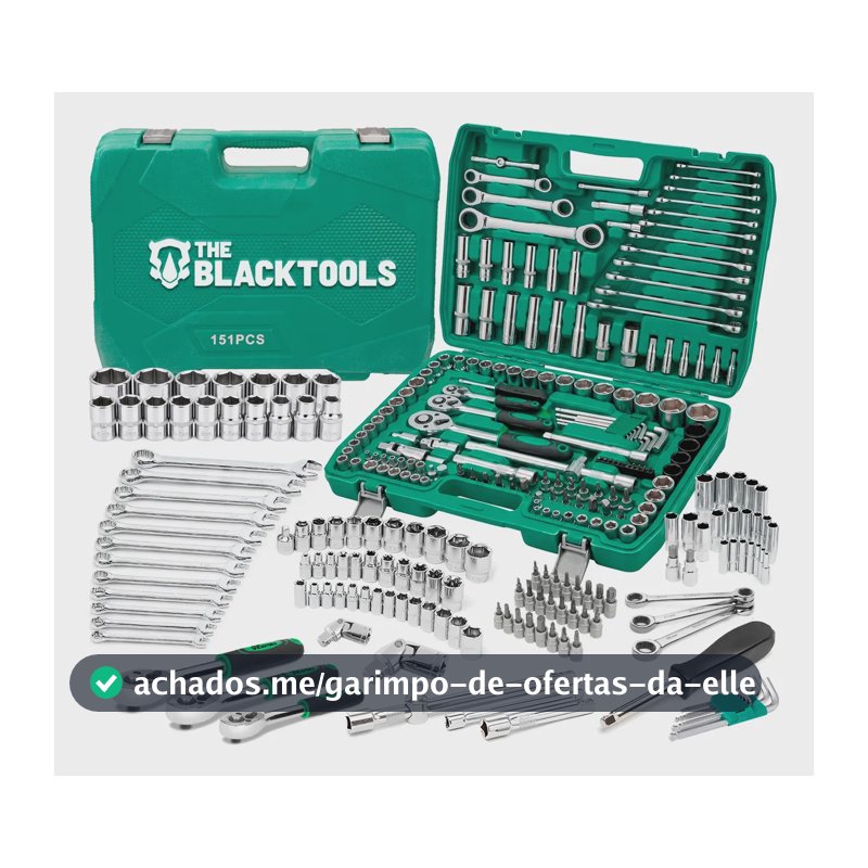Jogo De Ferramentas Completa Profissional Maleta Com 151 Pçs Verde