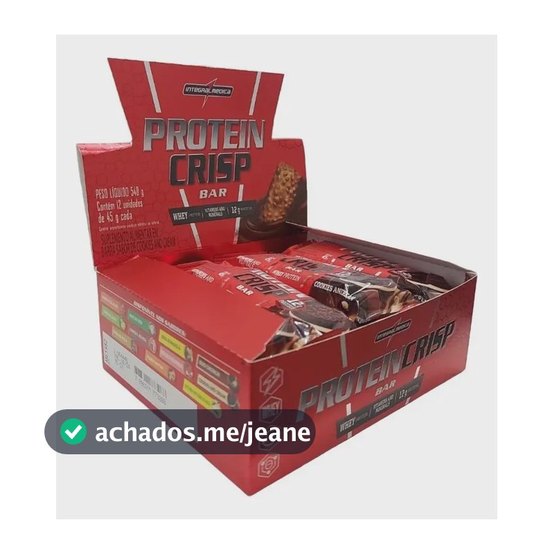 Crisp Bar Caixa 12 Und (540g) Integralmédica Sabor Trufa De Avelã