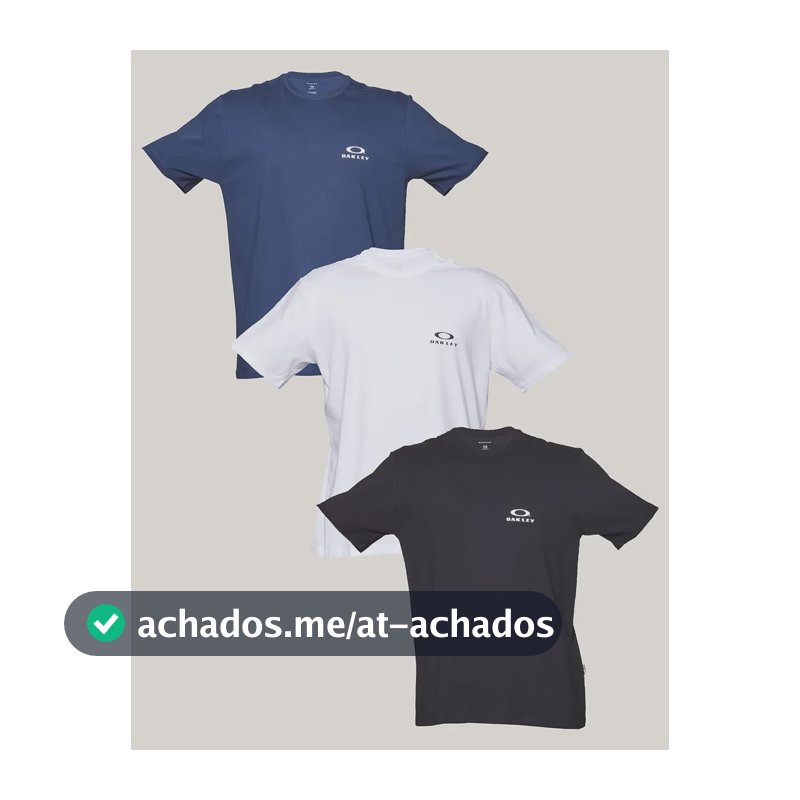 Kit 3 Camisetas Oakley Masculino Misselaneous Ellipse Misselaneous Logomarca Gg Liso