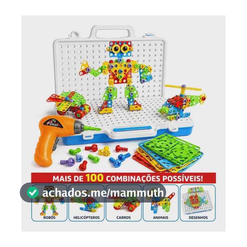 Kit Ferramenta Infantil Parafusadeira De Brinquedo De Montar
