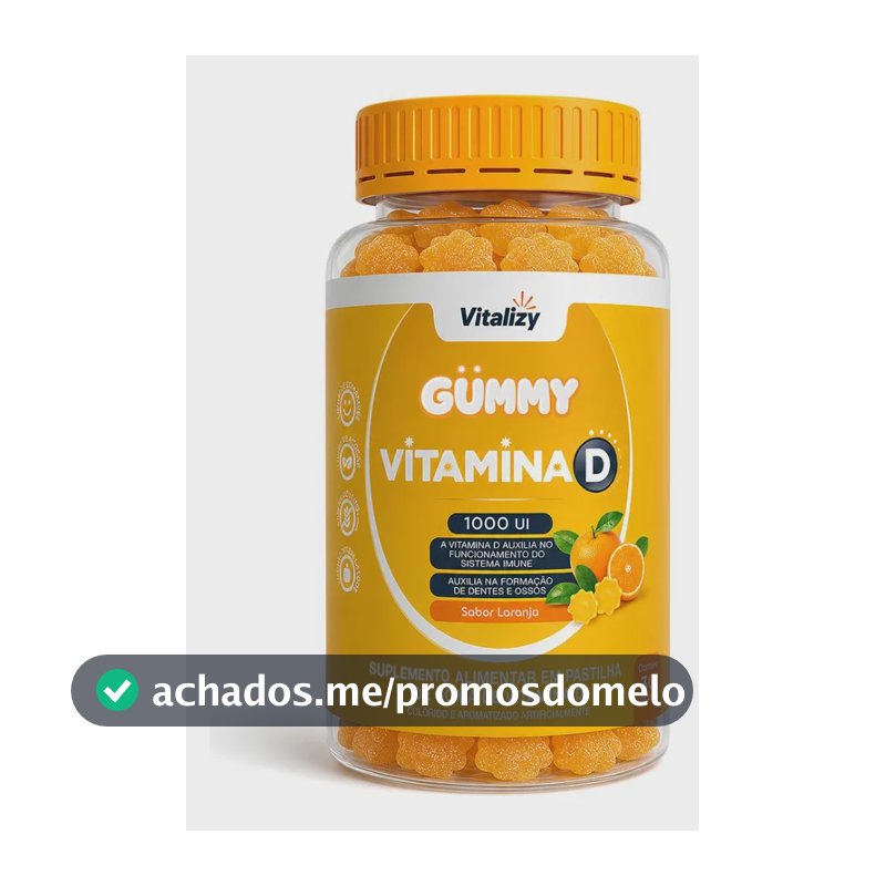 Gummy Vitamina D 1000ui 30 Gomas Laranja Vitalizy Laranja