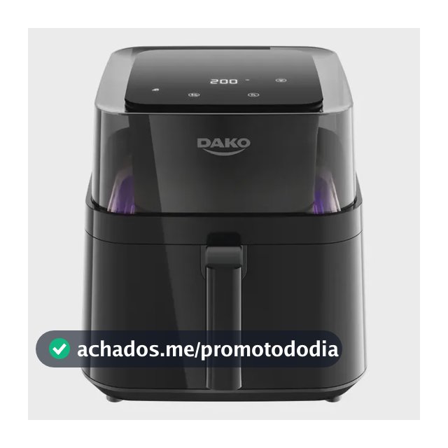 Fritadeira Air Fryer Dako Digital 6 Litros 360° 4 Em 1 Cor Preto