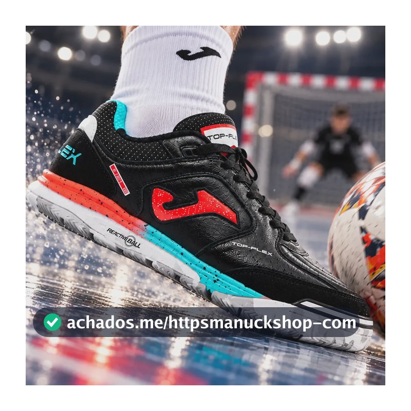 Chuteira Futsal Joma Top Flex Rebound Salão Preto/laranja 39 Br