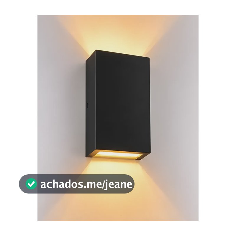 Arandela Led Duplo Facho Luz Quente 4w Blumenau Ip65 Preta 127/220v Preto