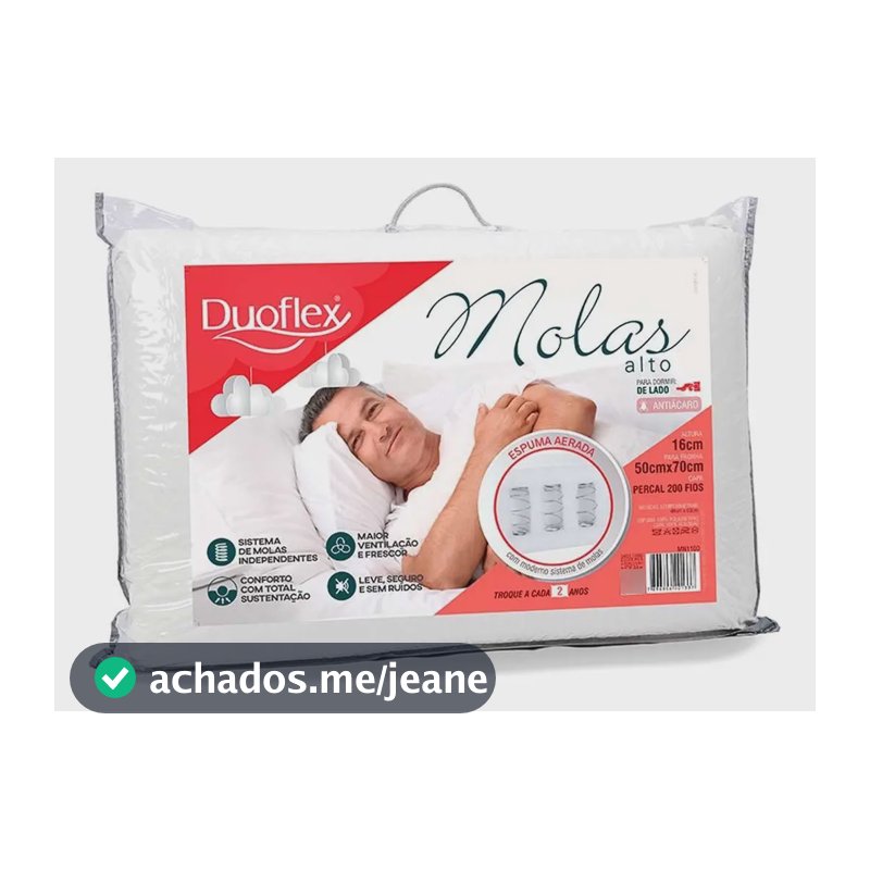 Travesseiro Duoflex Molas Alto Espuma Aerada - Mn1100