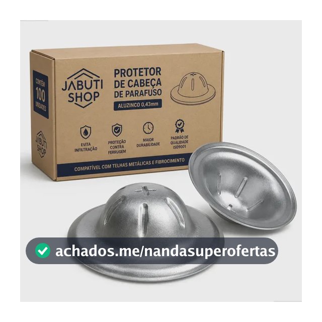 Kit 100 Protetor De Cabeça De Parafuso Telhas Metálicas Galvanizado Capinha Vedação Anti Ferrugem E Infiltração Jabuti Shop