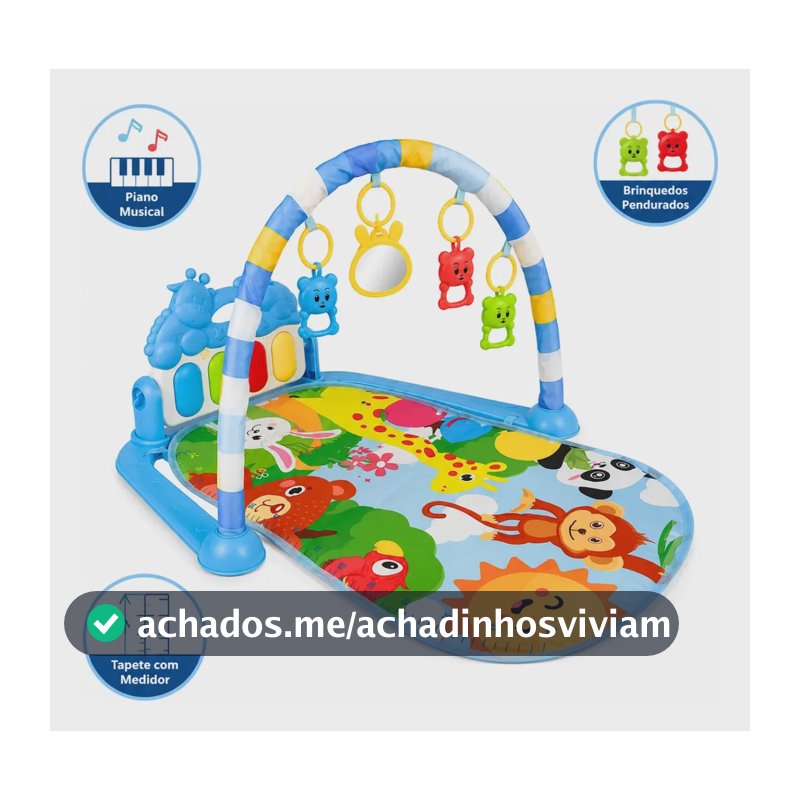 Tapete Atividades Ginásio Musical Bebê Com Mobile E Teclado Atacarejo Kids