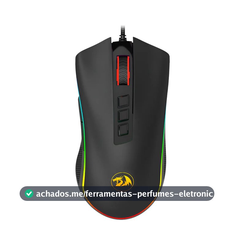 Mouse Gamer M711 Cobra Chroma Redragon Com fio Para Jogos 12.400 DPI Com Led RGB Preto