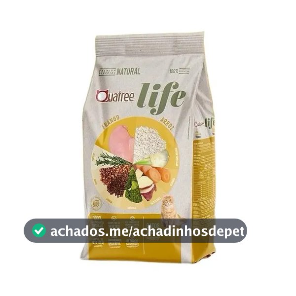 Ração Quatree Life gatos ad castrados 10,1kg sem transgênicos