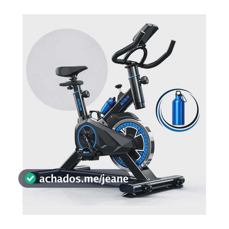 Bicicleta Ergométrica Fitness Para Cardio E Musculação Com Base Cor Preto E Azul 6kg Inercia Marca Sevenfit