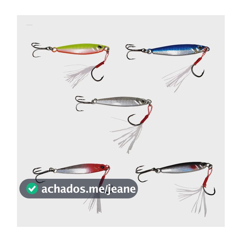 Kit 5un Isca Artificial Pesca Jumping Jig 6cm 20g Slow Metal Slow Jig