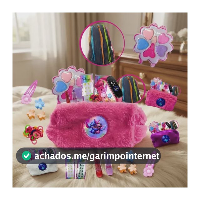 Kit Infantil Criança De Maquiagem Com Nessaire Make Stich
