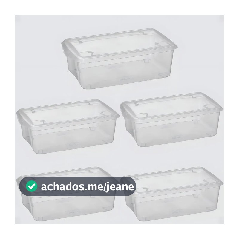 Caixa Organizadora Multiuso 7l Plásticos Santana 12x23x38cm Com Tampa