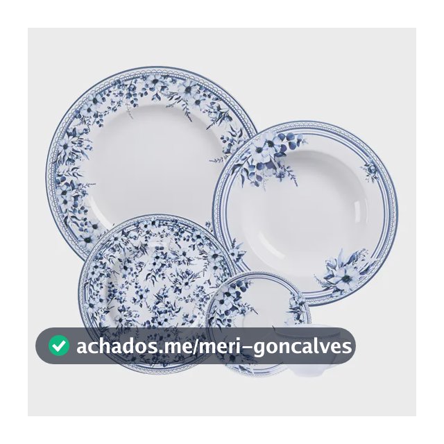 Aparelho De Jantar Tramontina Azzura Em Porcelana Decorada 2 Cor Branco