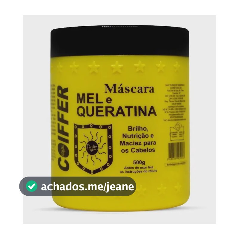Máscara Mel E Queratina Dalie Coiffer 500g