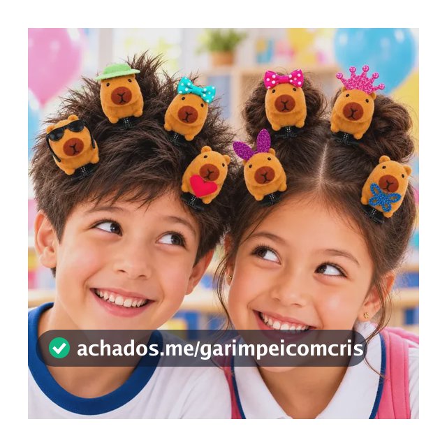 Kit 4 Presilhas Capivara Cabelo Maluco Fofa Infantil Criança Amarelo