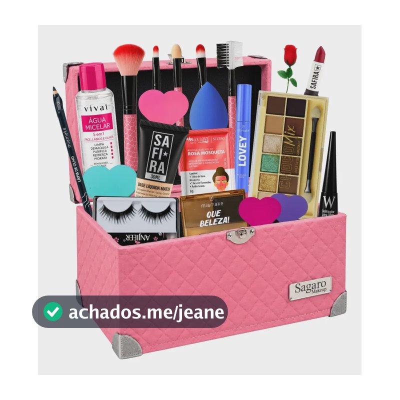 Kit Com Maleta De Maquiagem Elegante E Acessórios Faciais