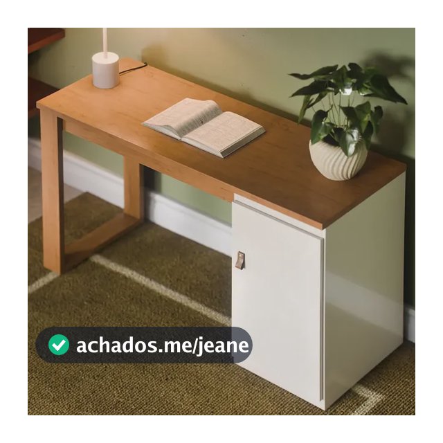 Escrivaninha Home Office De Escritório Com Porta Mesa Para Computador Pc Notebook - Star Paris Canela Off