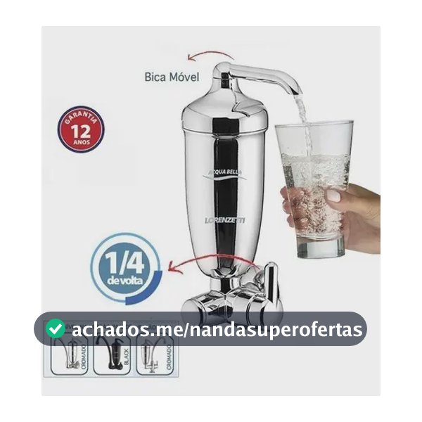 Purificador De Água Acqua Bella Cromado Registro Lorenzetti