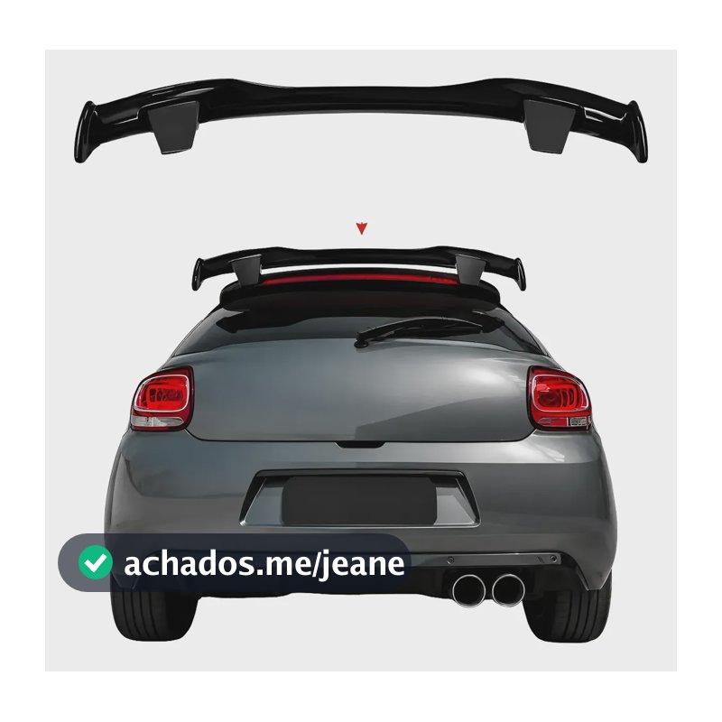 Aerofólio Para Citroen Ds3 Black Piano Sport Hatch Universal
