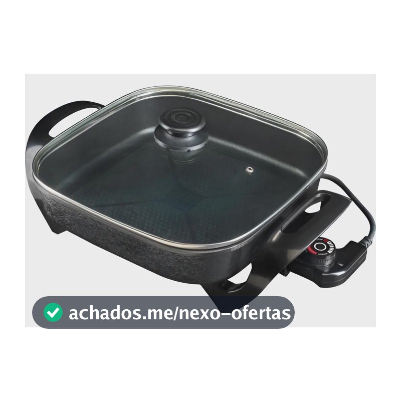 Panela Multifuncional Elétrica Quadrada 30cm Grill Antiaderente Portátil Mangiare Agratto Apeq01i