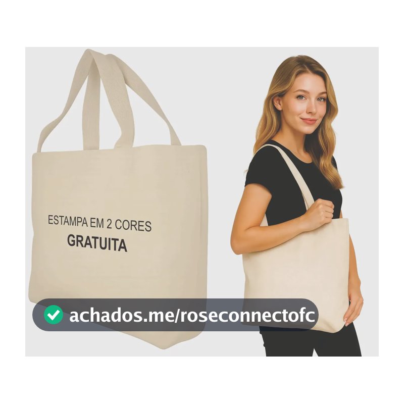 50 Sacolas Ecológicas Ecobag Personalizada 45x40x10 Cru (natural) Ecobag