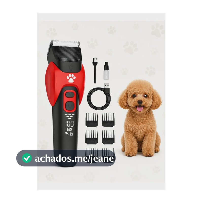 Maquina Tosa Pet Chachorro Gato Profissional Silenciosa Preto 127/220v