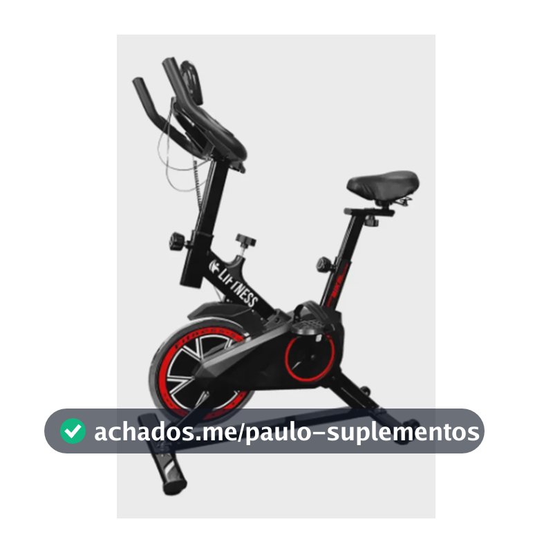 Liftness Bicicleta Ergométrica Fitness SP50PTVM Para Cardio E Musculação Academia Com Base Cor Preto E Vermelho