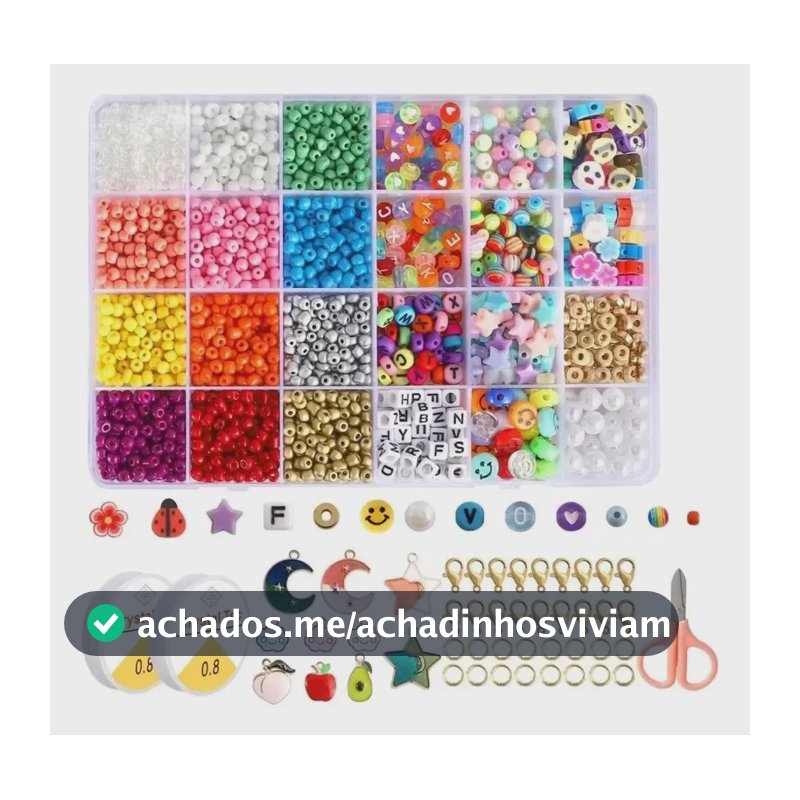Kit Para Fazer Pulseiras 6500 Peças Miçangas Infantil