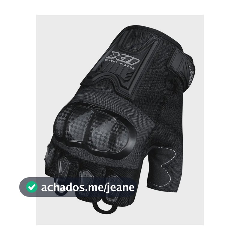 Luva Meio Dedo X11 Blackout 2 Preto Tamanho G Motociclista