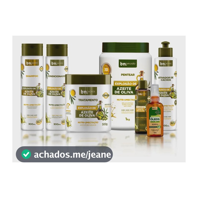 Kit Linha Completa Explosão de Azeite de Oliva | bn.Cachos (7 itens)