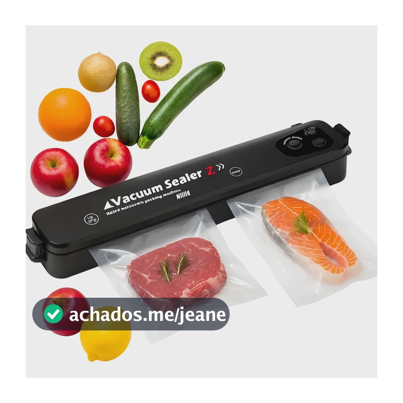 Máquina Seladora Portátil Vácuo De Alimentos Forte Premium Preto