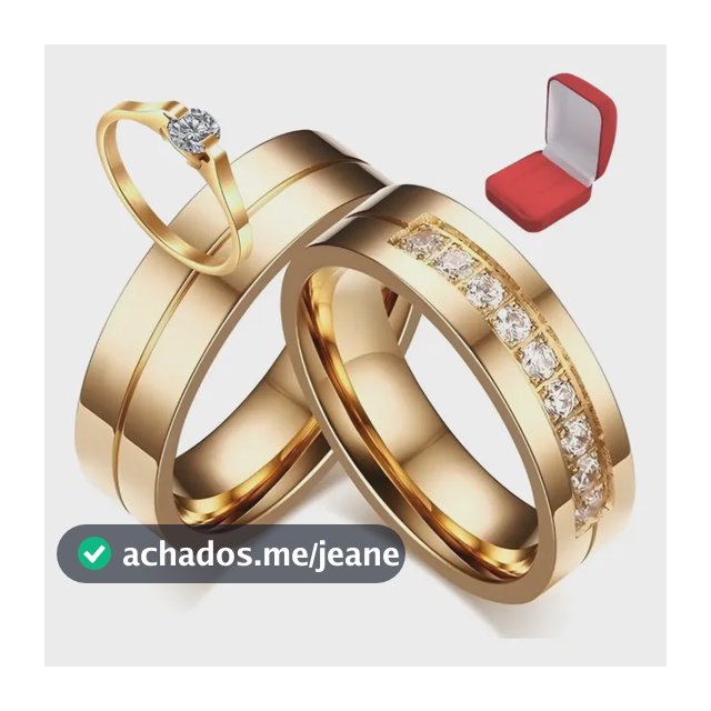 Lindo Par Alianças Banhada Ouro 18k  Com Zirconia