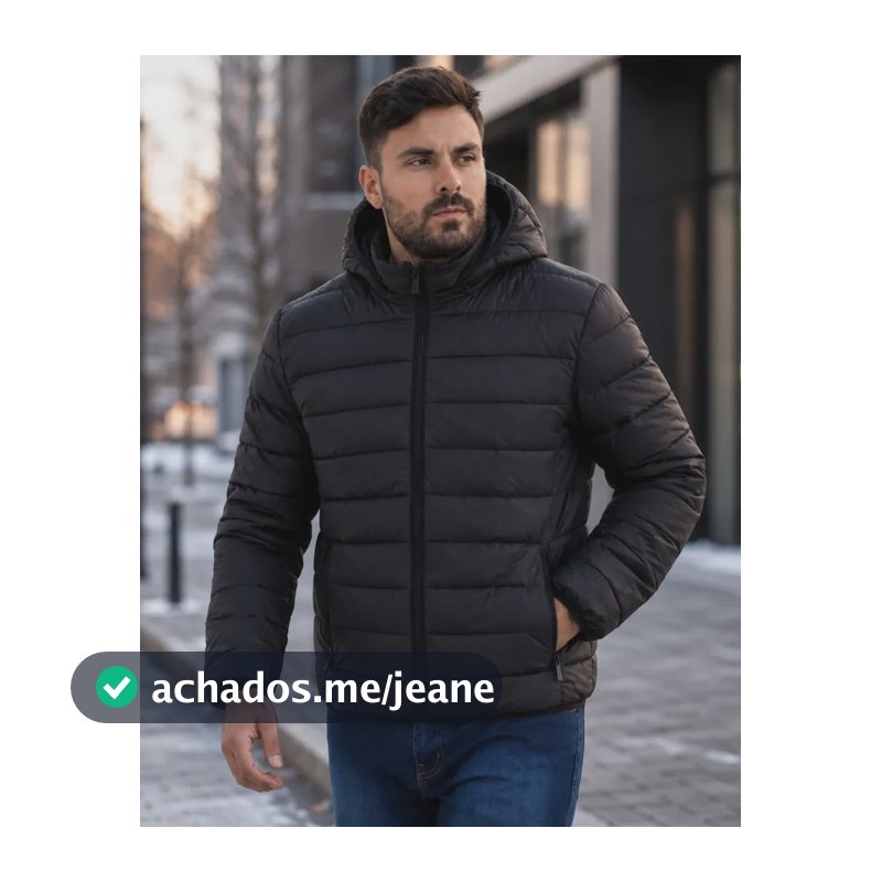 Jaqueta Masculina Bobojaco Puffer Inverno Frio Qualidade Preto M