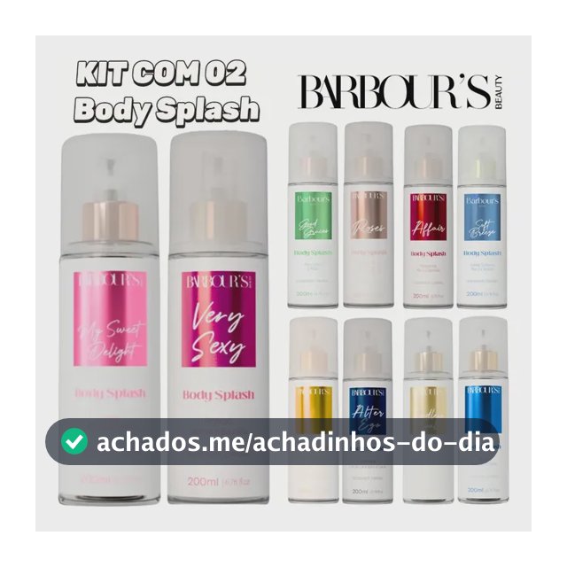 Kit C/ 2 Body Splash Feminino Barbours Beauty 200ml Cada