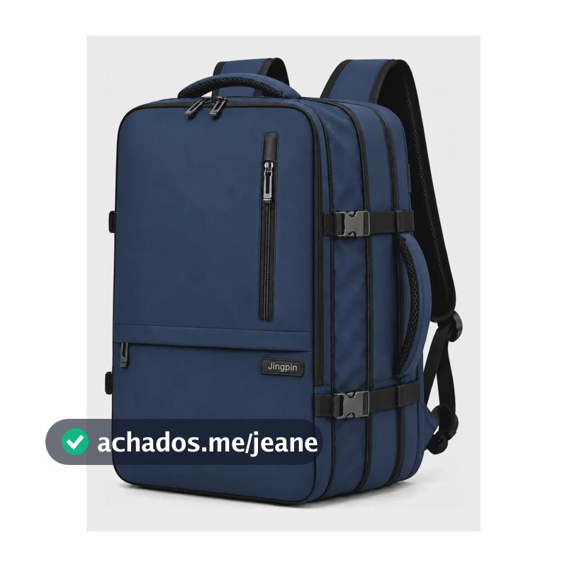Mochila Executiva 40L para Viagem Expansível Impermeável Antifurto com Compartimento para Notebook Bagagem de Mão Unissex Azul
