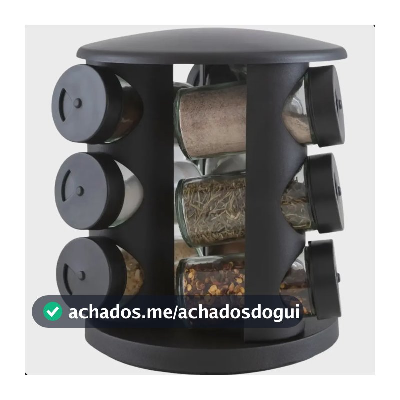 Porta Tempero De Vidro 10 Peças Brinox Lock & Preto