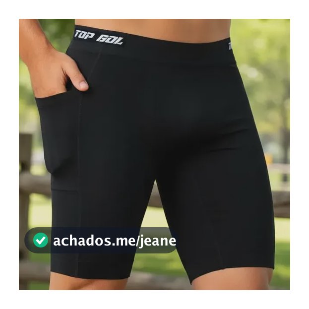 Bermuda Térmica Compressão Bolso Alto Conforto Short Fitness Preto Top Gol T41002 Padrão Gg 0