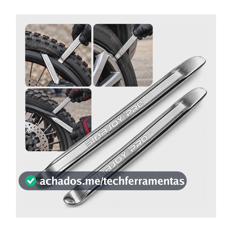 Kit 2 Espátulas Borracheiro Chatas Desmontar Montar Pneu Moto Aço Ao Cromo-vanádio  25cm Profissional Aço Ao Cromo-vanádio