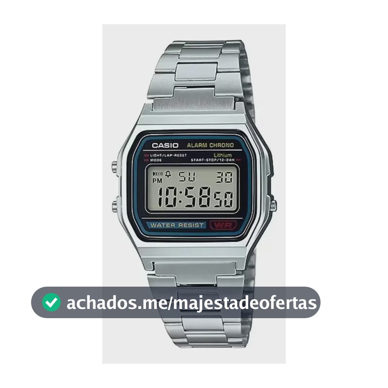 Relógio Casio Digital A158wa Vintage Masculino Unissex 30m Prata