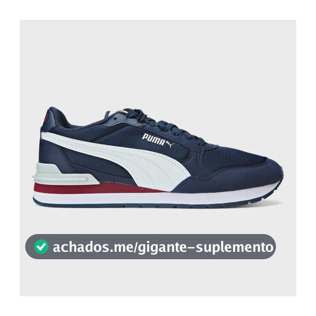 Tênis Masculino St Runner V4 Mesh Puma Club Navy-puma White-team Regal Red-plat Liso 41 Eu