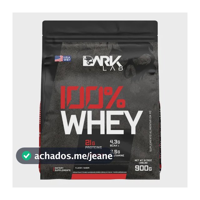 Whey Protein Concentrado 100% 900g Refil Dark Lab Sabor Baunilha