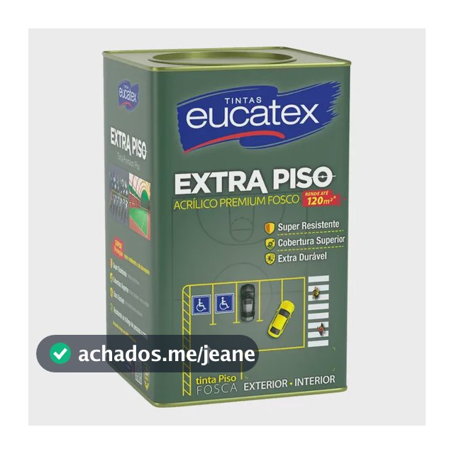 Tinta Eucatex Extra Piso Premium 18 Acabamento Fosco Cor Cinza Escuro | Lata 18 Litros