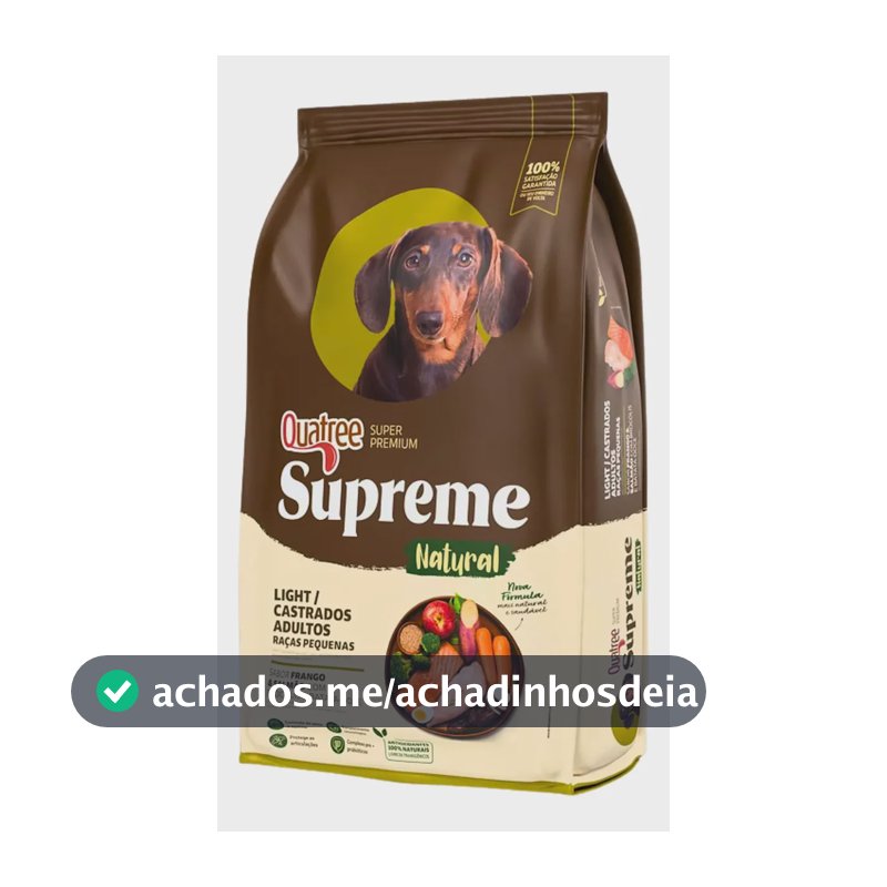 Quatree Supreme Cão Light Castrado Adulto Raças Peq. 10,1 Kg