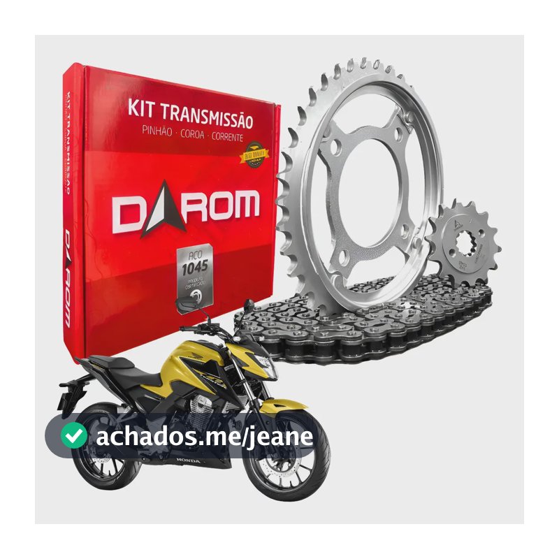 Kit Relação Honda Cb 300f Twister 2023 Em Diante Darom Prateado