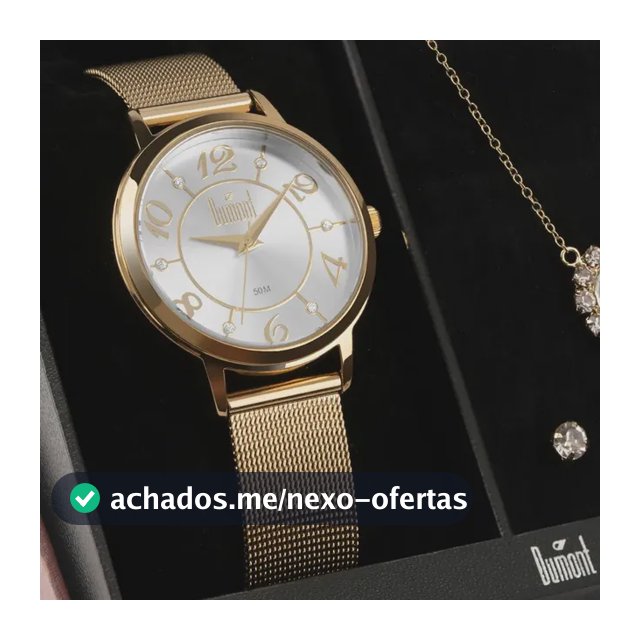 Kit Relógio Dourado Feminino Dumont - Du2035mom/k4k Fundo Prata