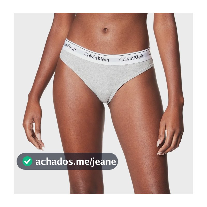 Calcinha Feminina Tanga Clássica Calvin Klein 0966 Mescla Liso P