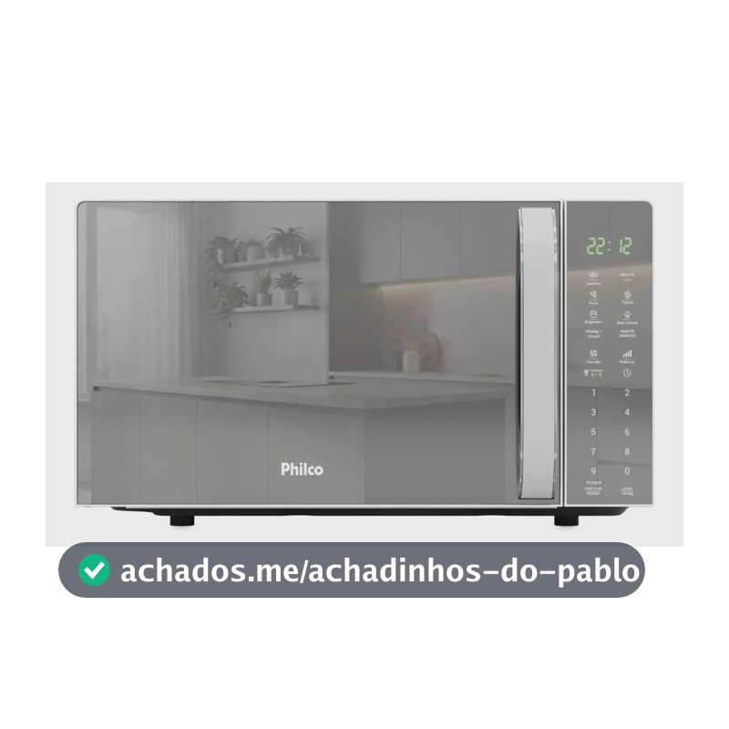 Micro-ondas Philco 20L 1100W Limpa Fácil Tira Odor PMO24E