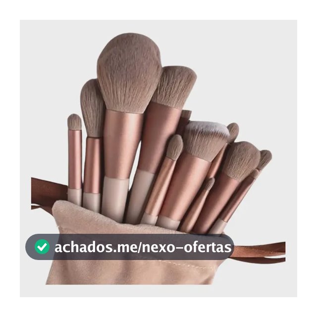 Kit Pincel De Maquiagem Com 13 Unidades Sombra Blush Cor Marrom
