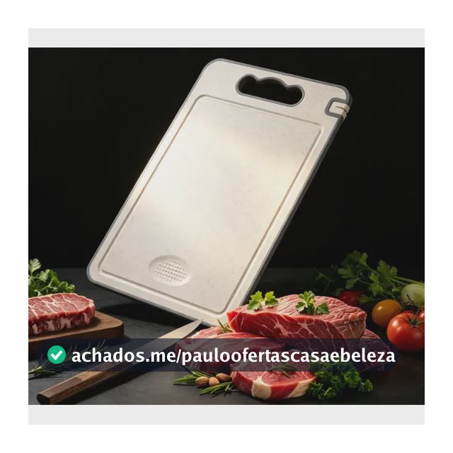 Tabua De Corte Para Cortar Dupla Face Inox Pp C Afiador Base Dupla Face Cinza